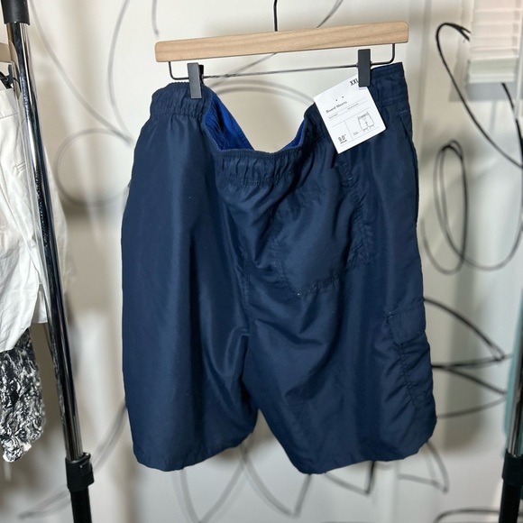 Navy Blue Goodfellow & Co. Men’s Swim Shorts, 9” inseam, XXL NWT, mesh lining - Picture 3 of 4